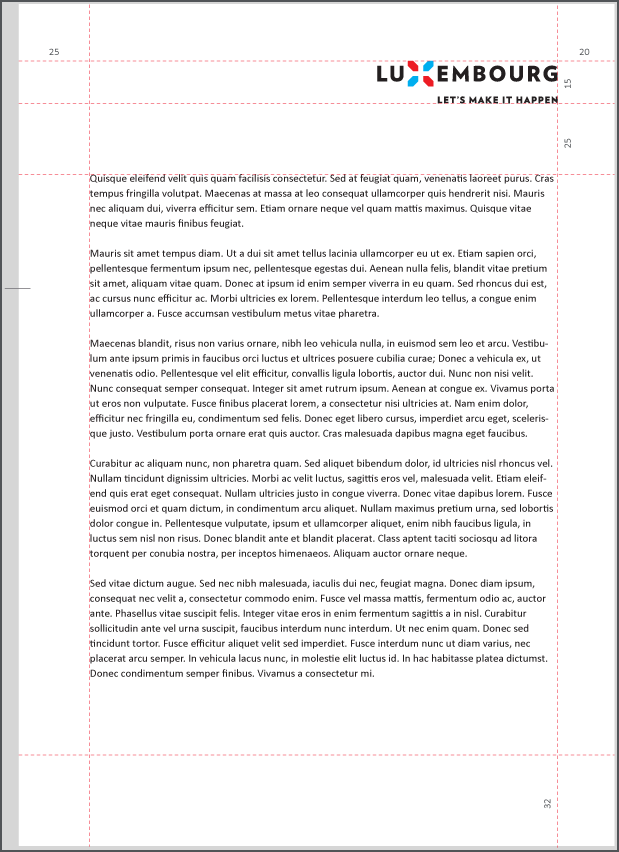 Suite de lettre avec logotype du nation branding  "Let’s make it happen" ambassade